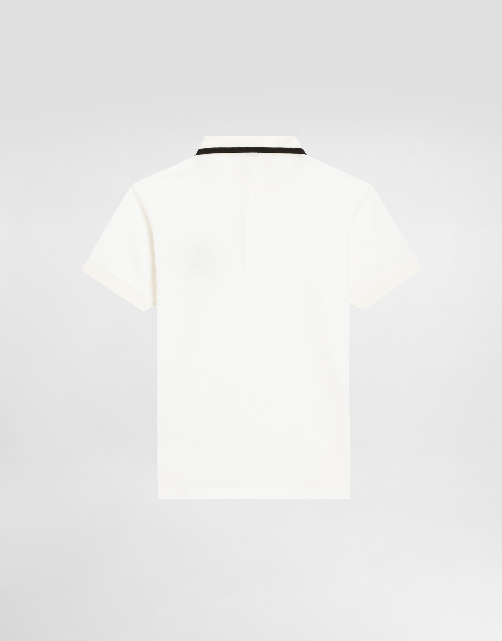 Piqué polo shirt with DG heraldic patch in White for Boys