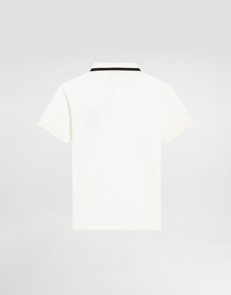 Dolce & Gabbana قميص بولو بيكيه برقعة DG هيرالديك White L4JT8VG7P1Q