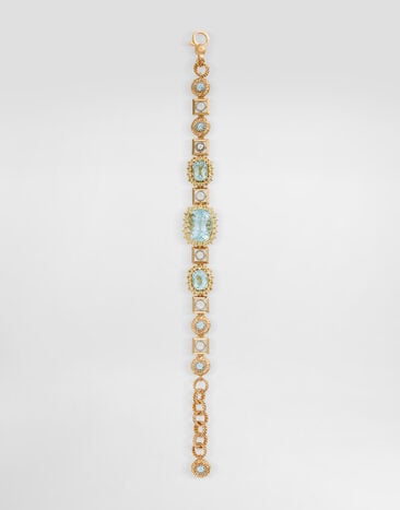 Dolce & Gabbana Eleganza Bracelet 18-carat white and yellow gold, aquamarines and sapphires  WBSA7GWAQM1