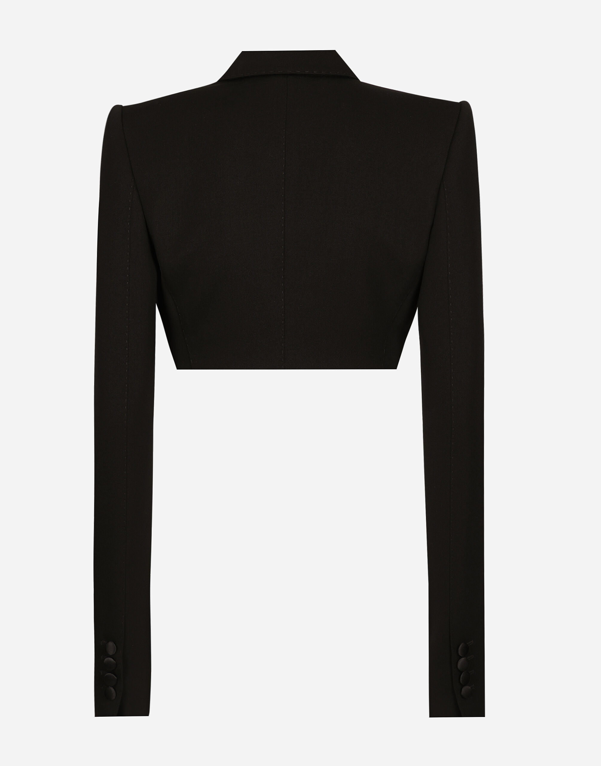 ジャケット Dolce&Gabbana Spencer black wool gabardine tuxedo Single-breasted wool gabardine Spencer tuxedo jacket in