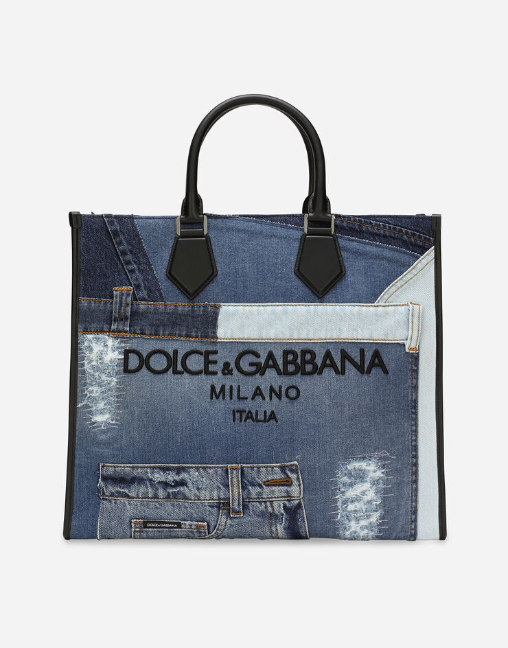 Dolce & Gabbana Large denim patchwork shopper Blue BM2271AO998