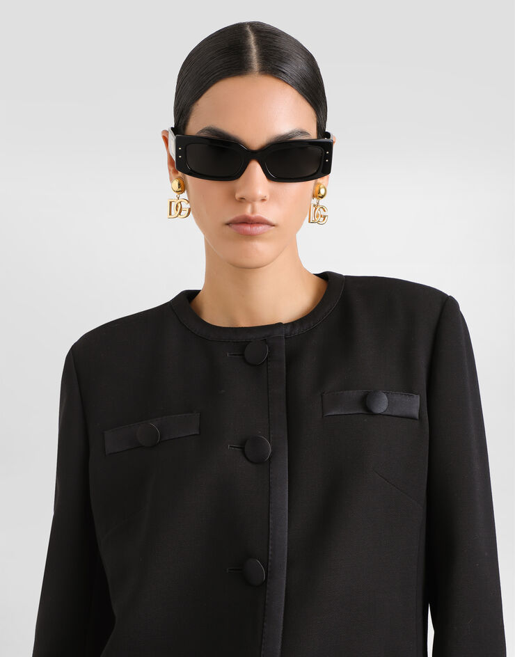Dolce & Gabbana Single-breasted jacket in double crêpe Black F27EBTFU2L8