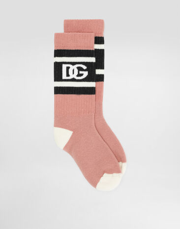 Dolce & Gabbana Cotton socks with logo Multicolor LBKAC5JBCH3