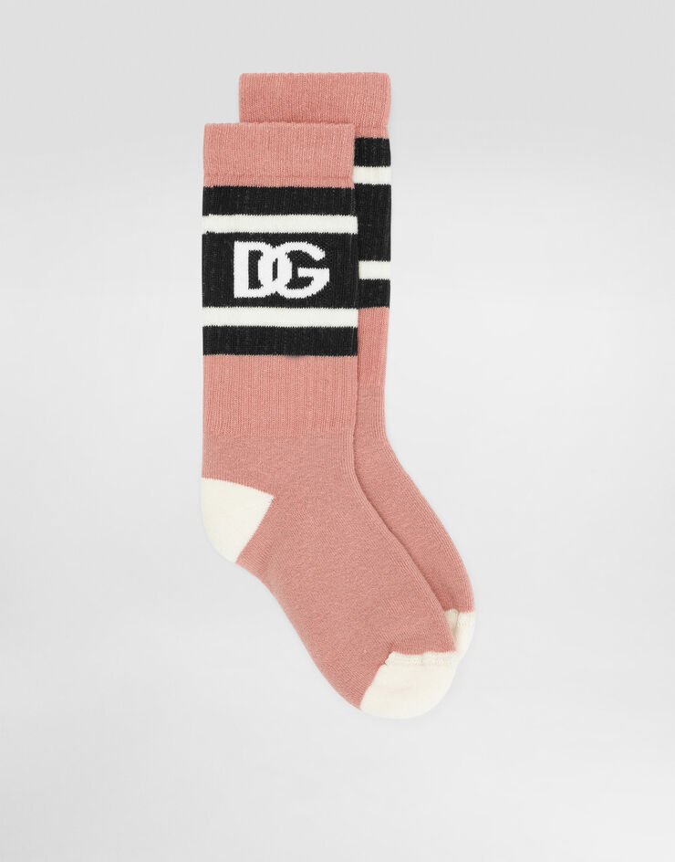 Dolce & Gabbana Cotton socks with logo Multicolor LBKAC5JBCH3