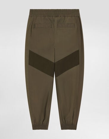 Dolce & Gabbana Pantalon de jogging en popeline et nylon avec ruban logoté Multicolor L4JPLHG7PTU