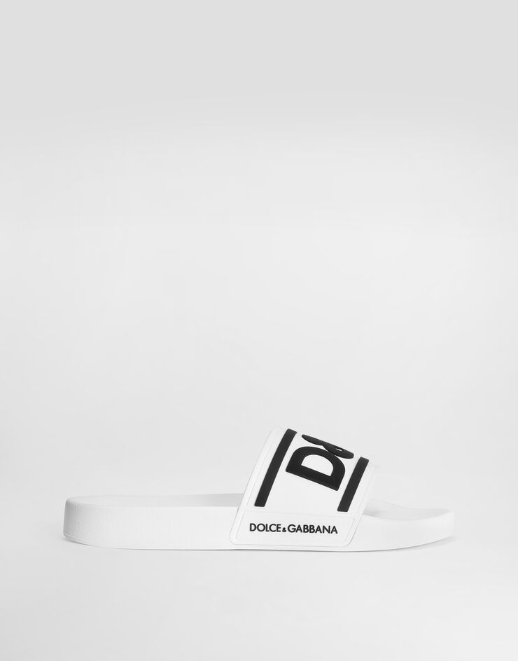 Dolce & Gabbana Rubber beachwear sliders with DG logo Multicolor CS2072AQ858