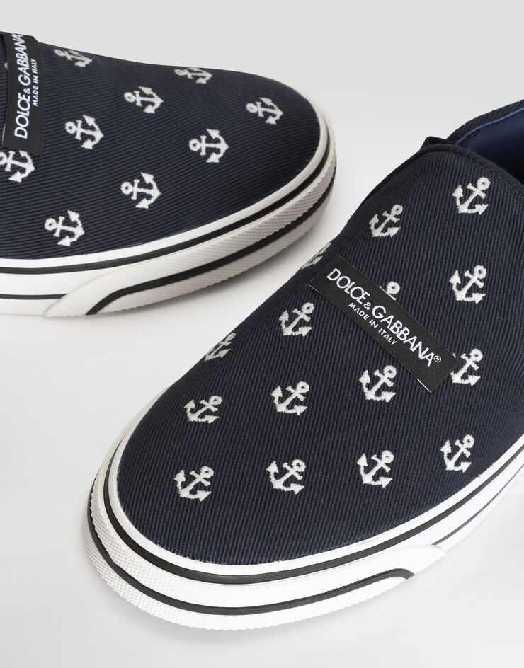 Dolce & Gabbana Sneakers DG Sailing en drill avec broderie Blue CS2428A0705