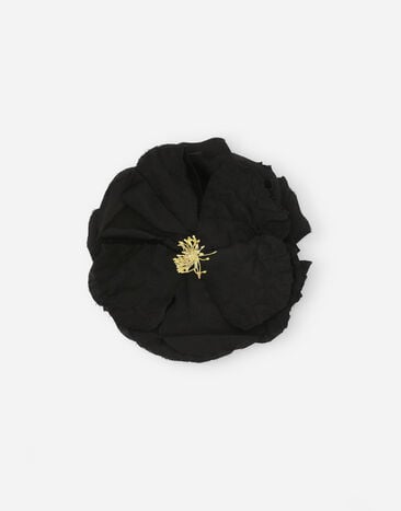 Dolce & Gabbana بروش دبوس طراز زهور من القطن أسود BJ0820AP599