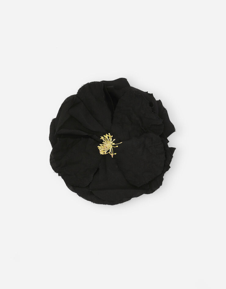 Dolce & Gabbana بروش دبوس طراز زهور من القطن أسود GY008AGH865