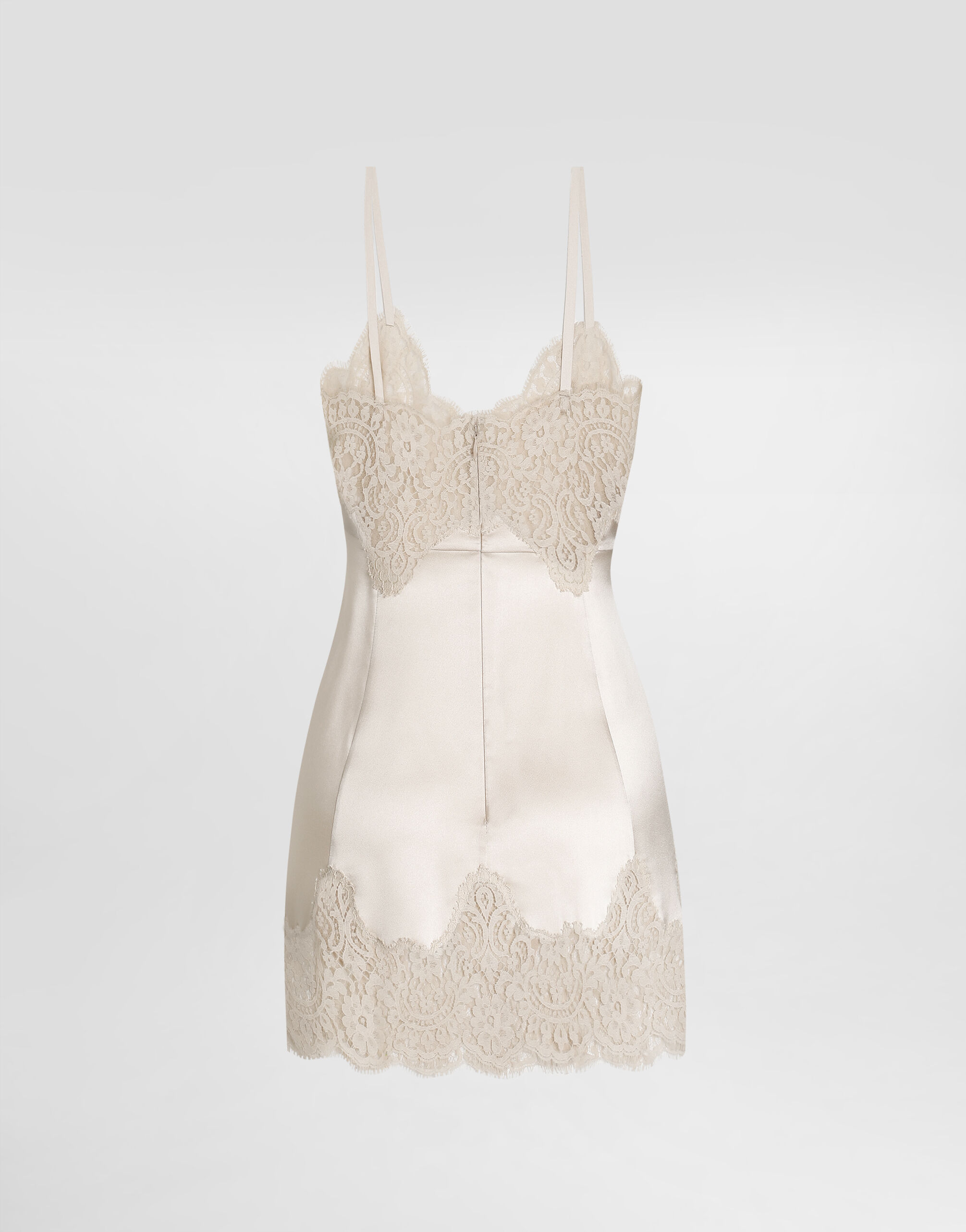 Stretch satin slip dress in Pale Pink for Women | Dolce&Gabbana® US