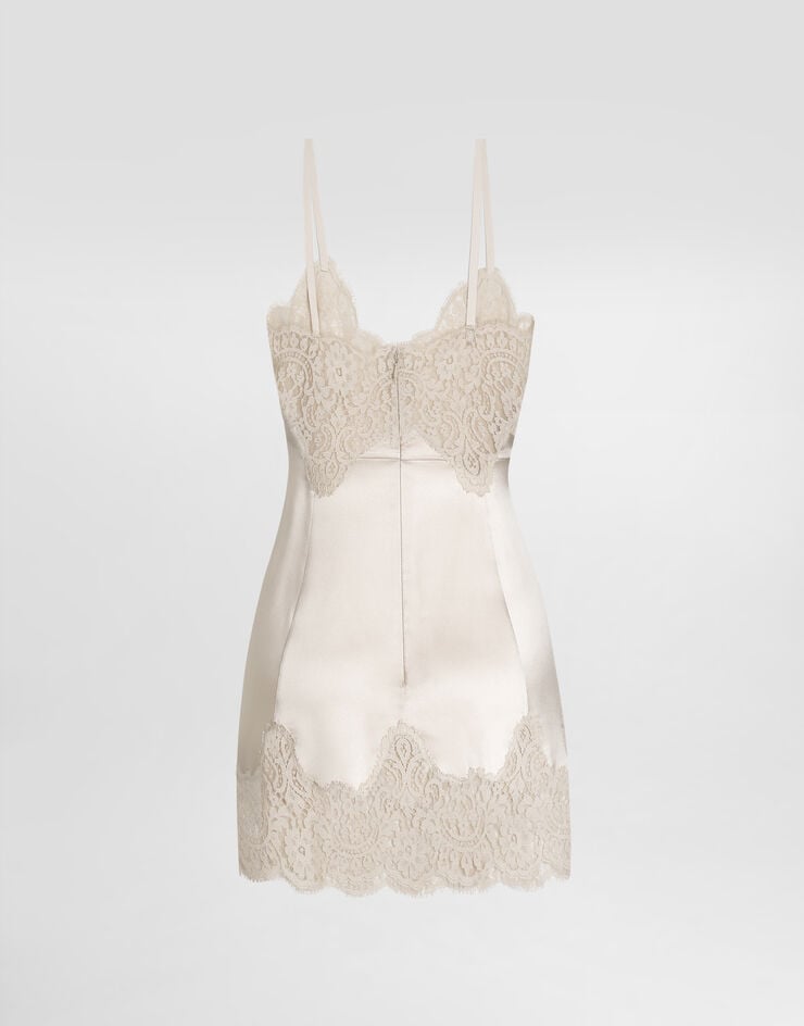 Dolce & Gabbana Stretch satin slip dress Pale Pink F60FGTFURAG