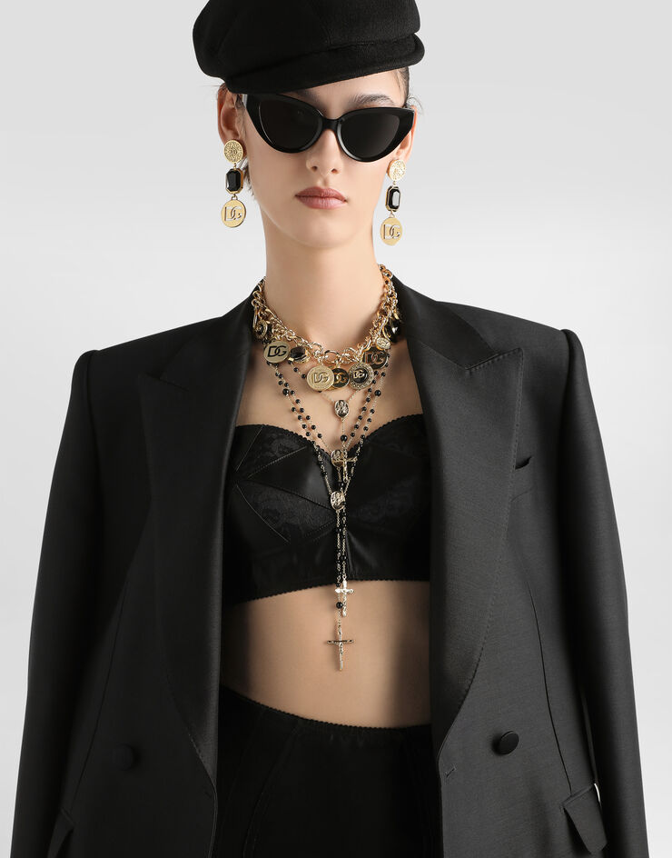 Dolce & Gabbana Double-breasted jacket in faille Black F29N7TFU3R1