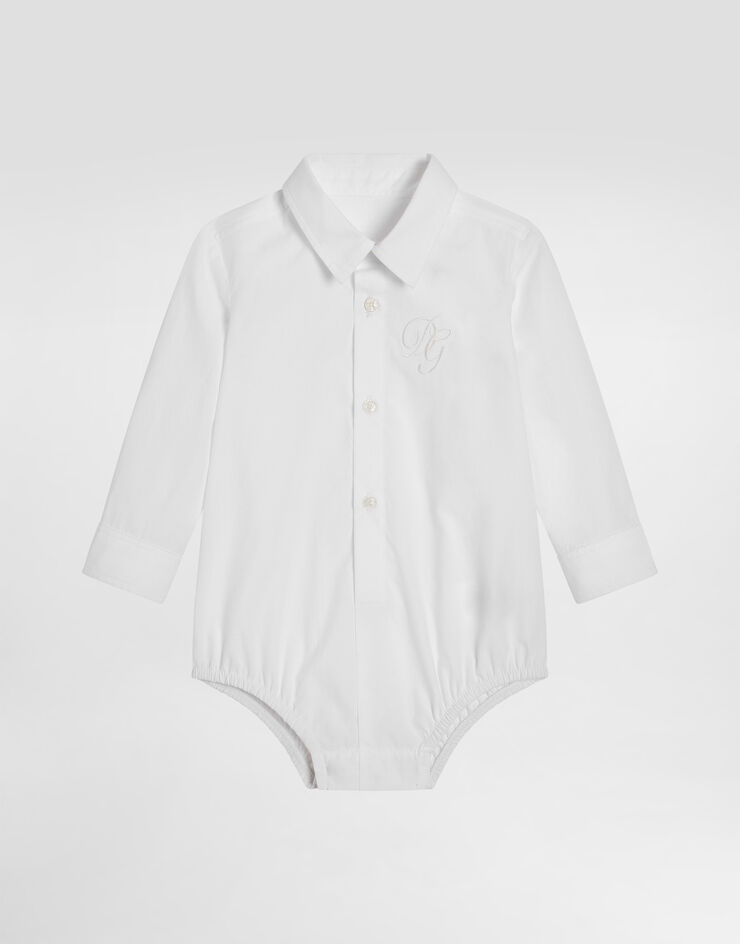 Dolce & Gabbana Poplin bodysuit with DG logo Dolce & Gabbana Poplin bodysuit with DG logo White L11O82G7P1Z