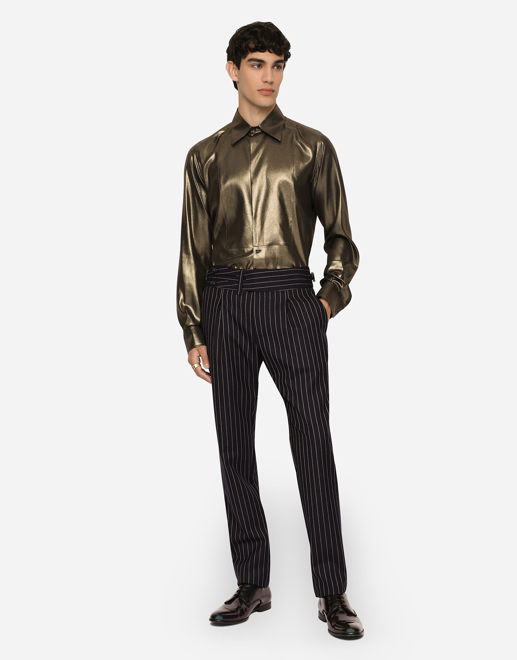 【送料 関税込】 DOLCE&GABBANA FLARE TROUSERS IN PINSTRIPES Pinstripe wool pants in Multicolor for Men | Dolce&Gabbana® US