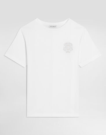 Dolce & Gabbana Jersey t-shirt with patch White L4JTHUG7QK3