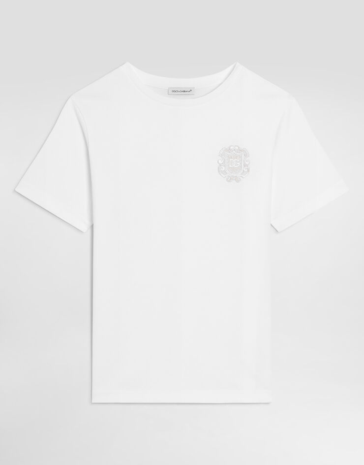 Dolce & Gabbana Jersey t-shirt with patch Dolce & Gabbana Jersey t-shirt with patch White L4JTHUG7QK3