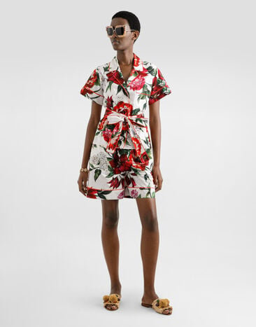 Dolce & Gabbana Flower-print poplin vanity shirt Print F5G67THS5TQ