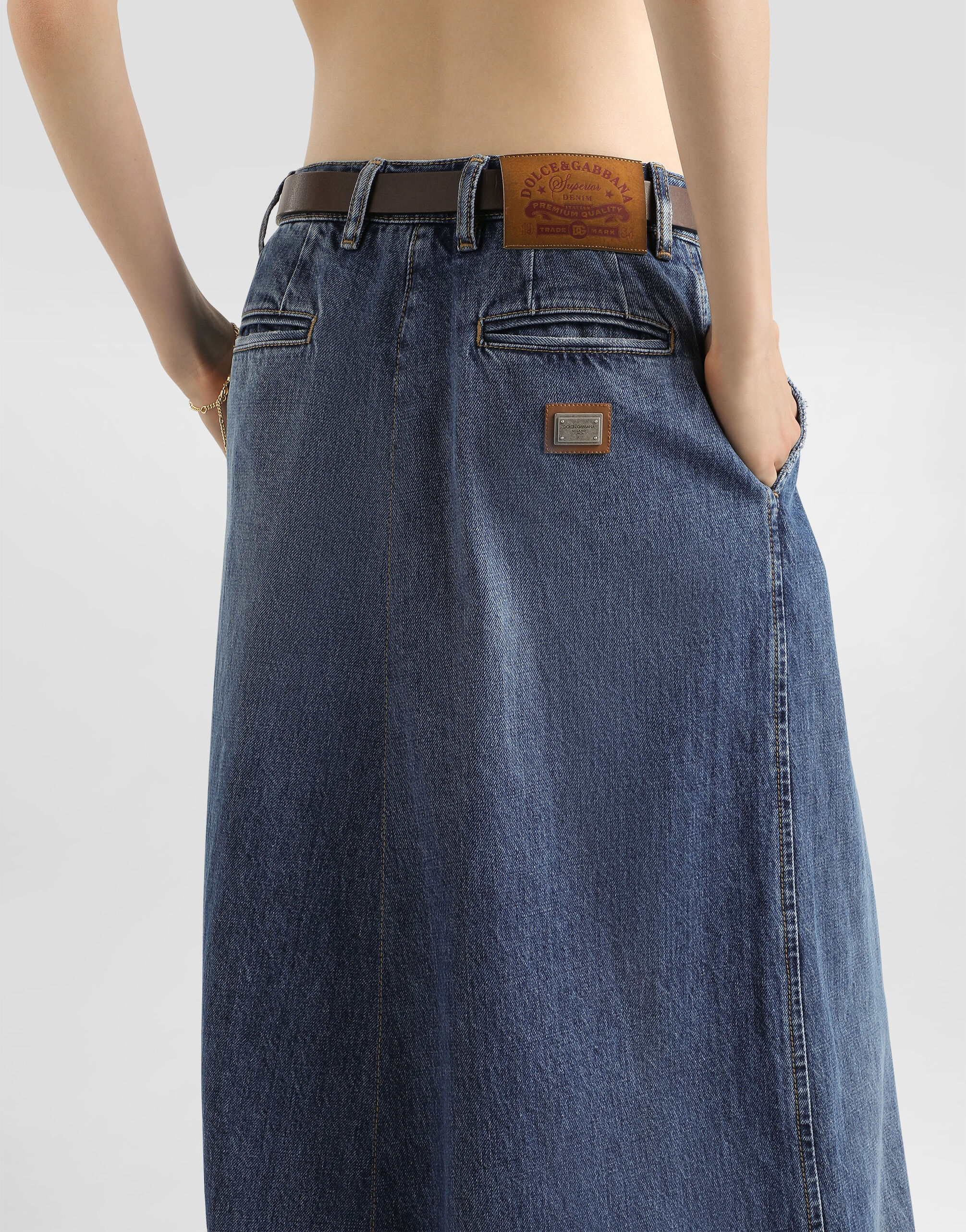 Long denim skirt in Multicolor for Women | Dolce&Gabbana® US