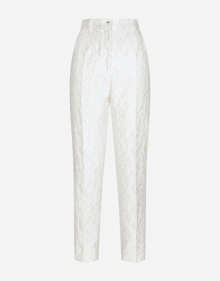 Dolce & Gabbana Pantaloni in broccato Bianco FTAM2THJMO9