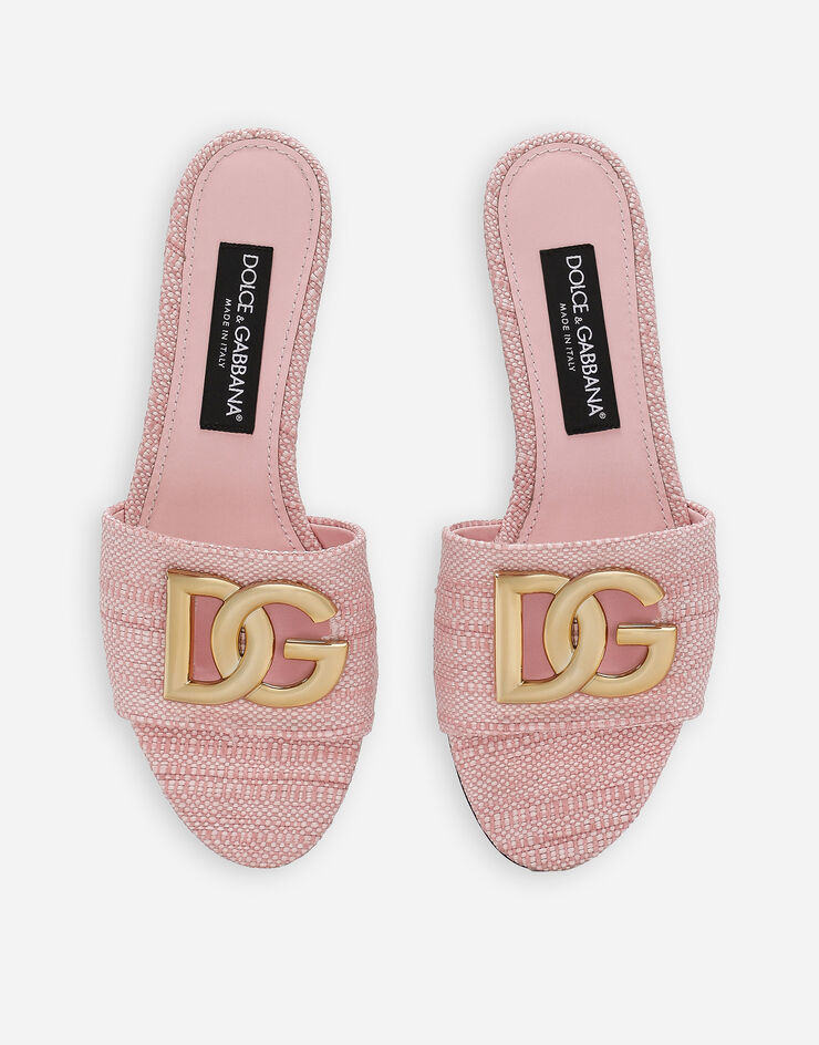 Dolce & Gabbana 라피아 슬라이더 샌들 핑크 CQ0592AR344