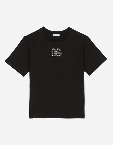 Dolce & Gabbana Jersey T-shirt with DG logo Black EB0003AB000