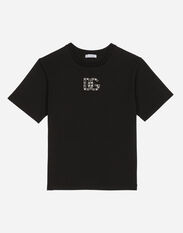 Dolce & Gabbana Jersey T-shirt with DG logo Black L4JTEYG7K8Z
