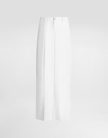 Dolce & Gabbana Linen canvas trousers White GP20WTFU4JB
