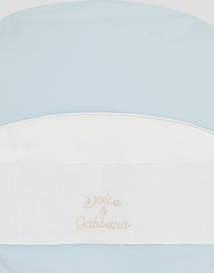Dolce & Gabbana Interlock and linen baby nest with embroidery Dolce & Gabbana Interlock and linen baby nest with embroidery Grey LNJAI7G7PUP