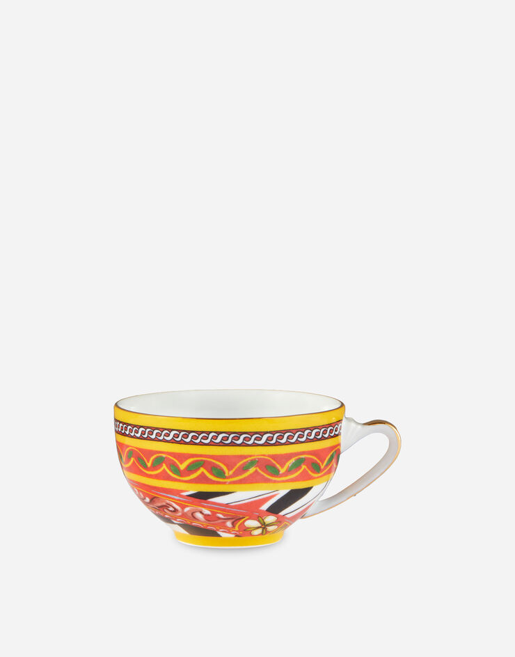 Dolce & Gabbana Taza de té con platillo de porcelana Multicolor TC0102TCA13