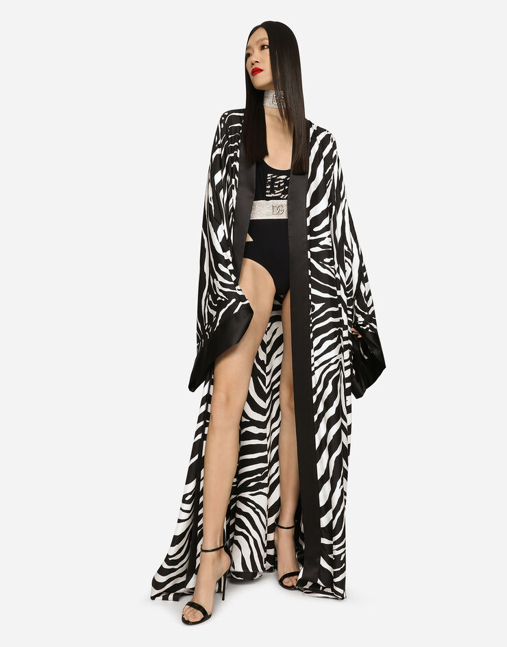 Dolce & Gabbana Zebra-print twill caftan Animal Print F0B9TTHS1P2