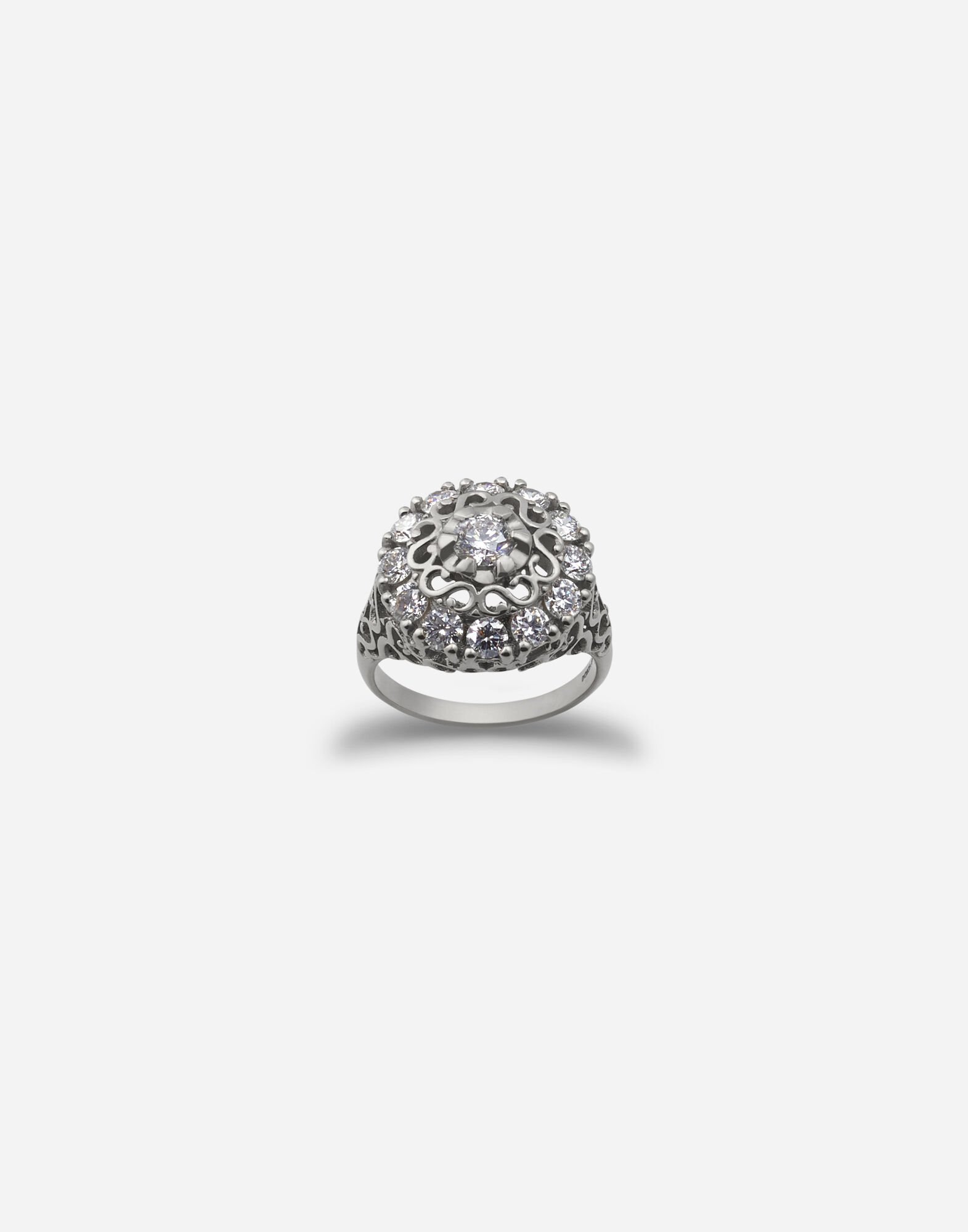 Dolce & Gabbana Sicily ring in white gold with diamonds Gold WRMR1GWMIXS