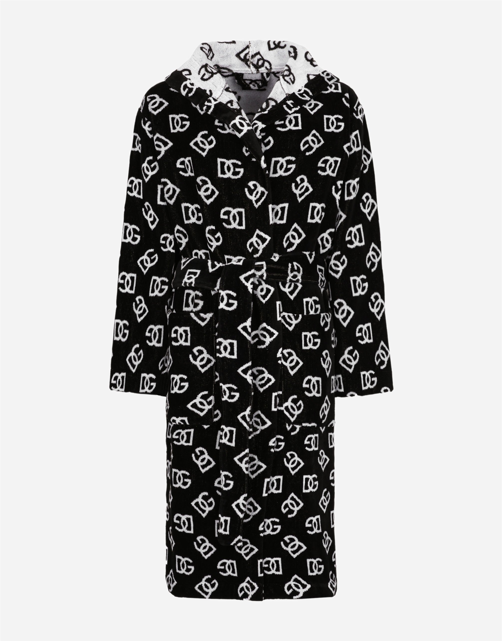 Dolce & Gabbana Bath Robe in Cotton Terry Jacquard Multicolor TC0108TCAK2