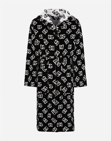 Dolce & Gabbana Bath Robe in Cotton Terry Jacquard Multicolor TCC113TCAHZ