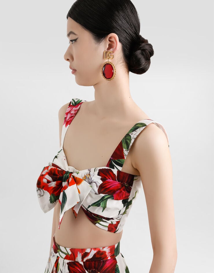 Dolce & Gabbana Top aus Popeline mit Blumenprint Drucken F7BB5THS5TQ