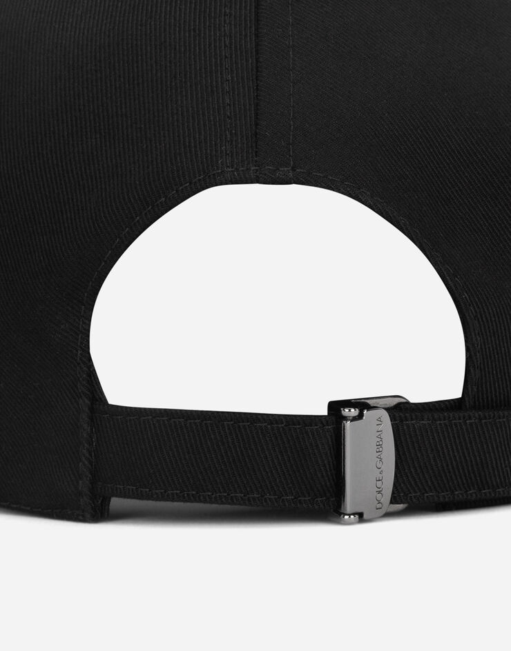 Dolce & Gabbana Casquette de base-ball en coton à broderie DG Noir GH706ZGF654