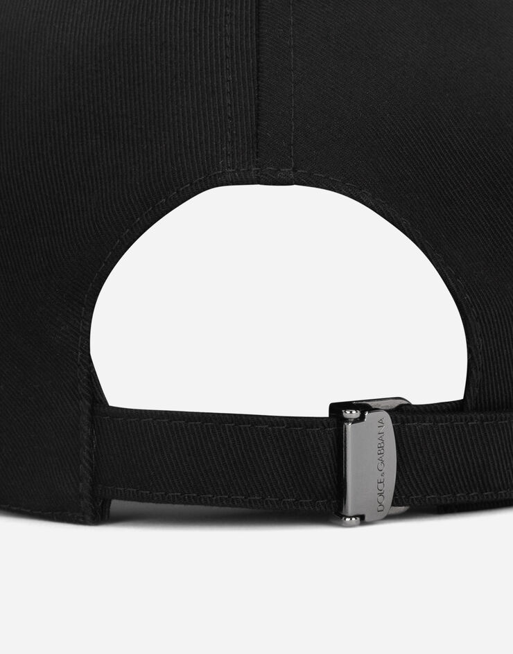 Dolce & Gabbana Cappello da baseball cotone con ricamo DG Nero GH706ZGF654