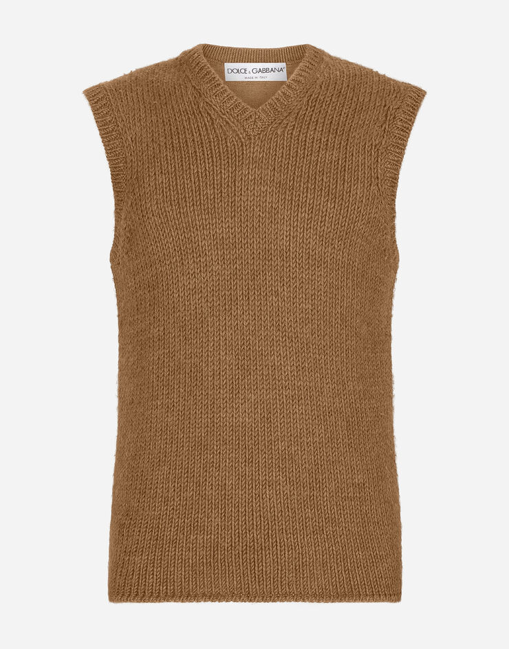 Dolce&Gabbana Wool and alpaca knit vest Multicolor GXR35TJFMO8