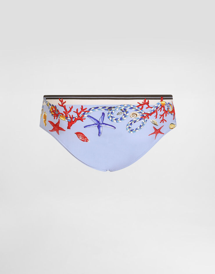 Dolce & Gabbana Shell-print swim briefs Multicolor M4A09JHPGGZ