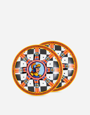 Dolce & Gabbana Set 2 Porcelain Soup Plates Multicolor TC0S05TCA88
