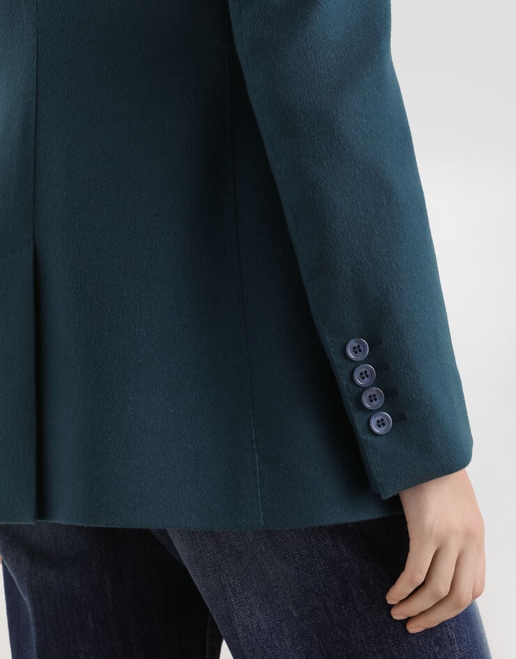 Dolce & Gabbana Single-breasted cashmere jacket Blue F29KNTFU29R