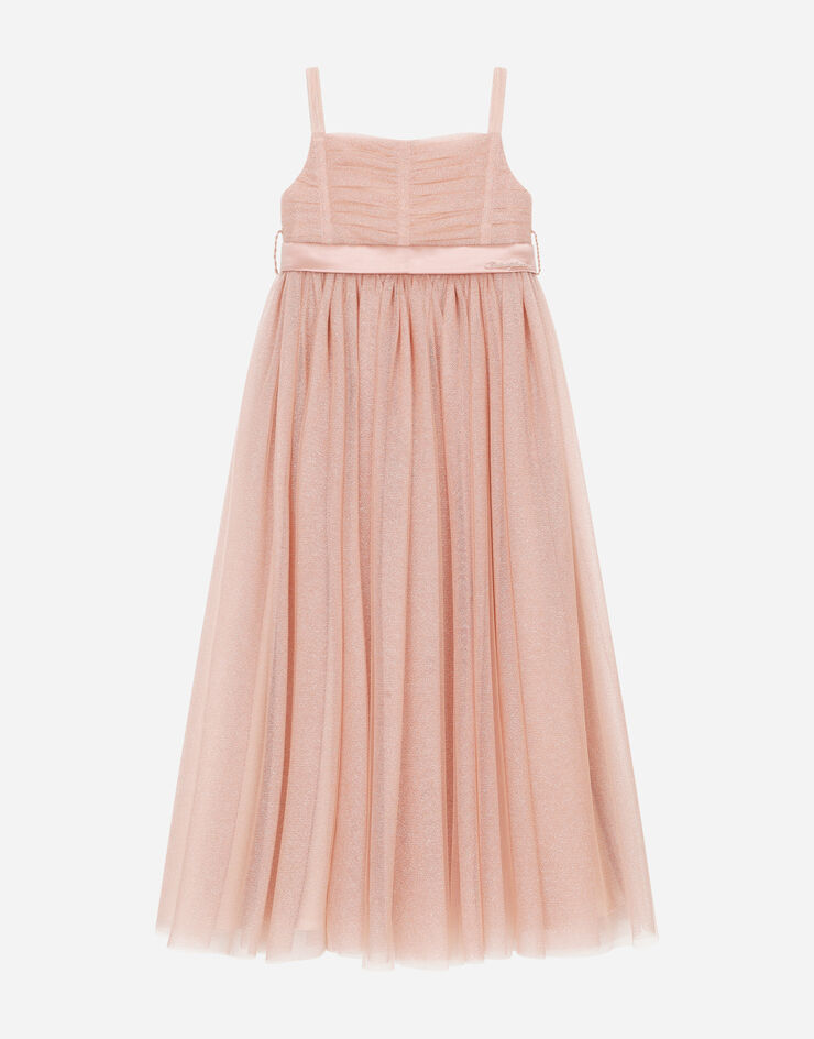DolceGabbanaSpa Ärmelloses Kleid aus Tüll Rosa L53DP7HLM7G