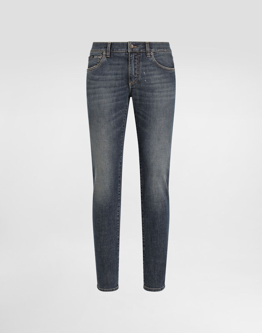 Light blue wash skinny stretch jeans
