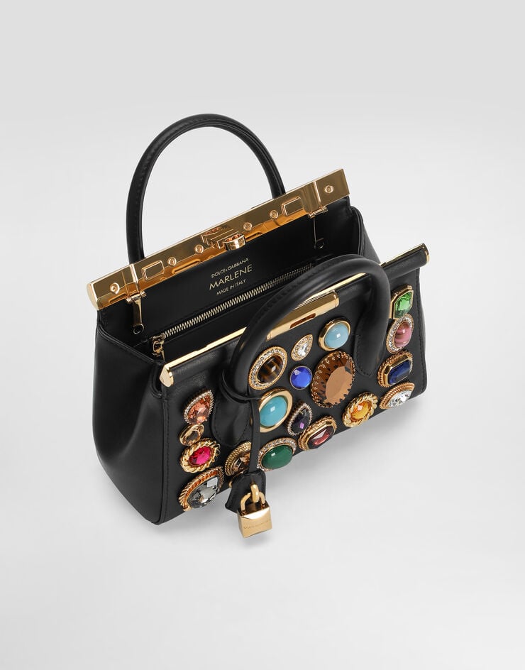 Dolce & Gabbana Day Bag Mini Marlene aus Plongé-Kalbsleder Braun BB7744AP066