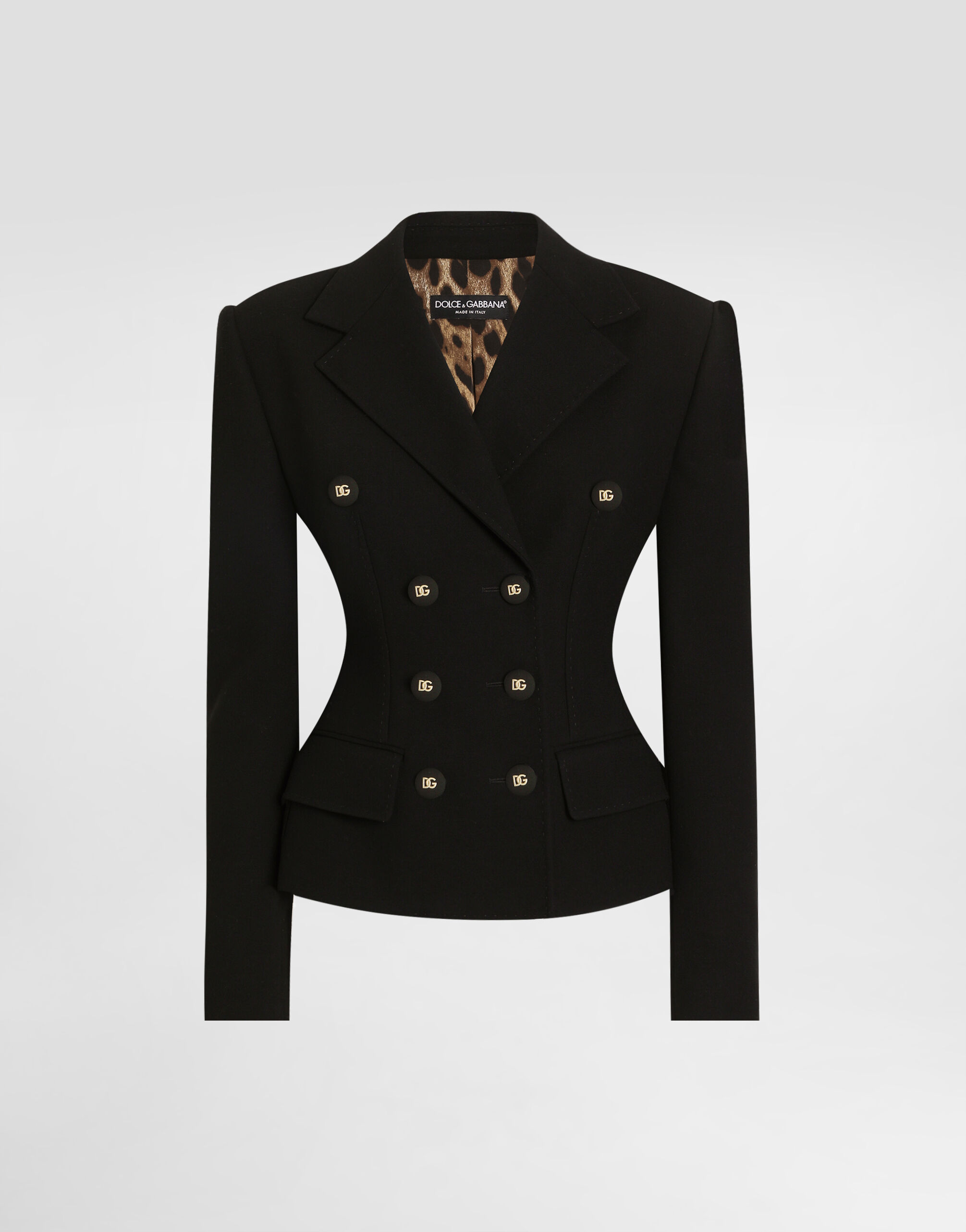 Blackのウィメンズ ウール ダブルブレスト ジャケット | Dolce&Gabbana®