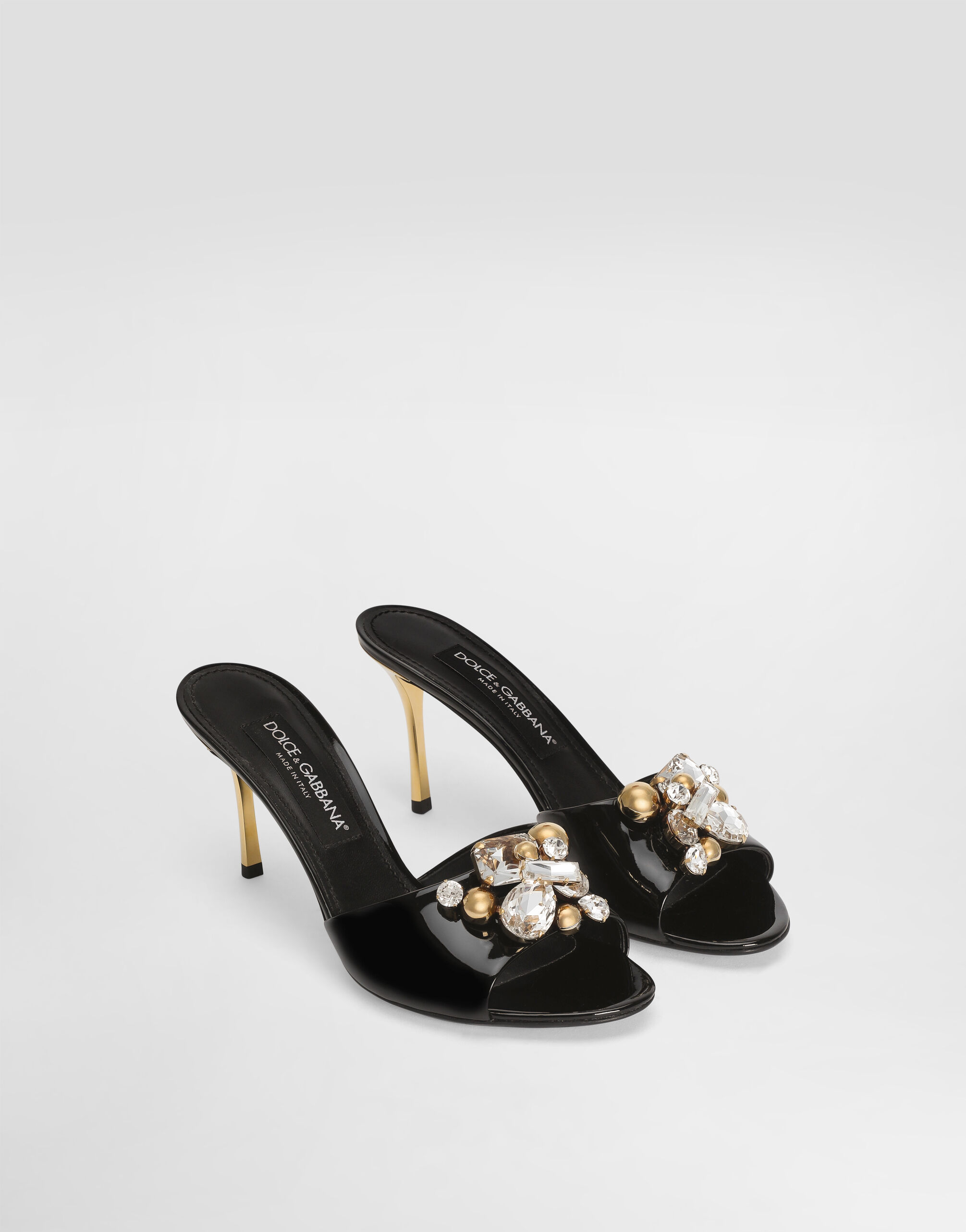 Keira patent leather embellished mules in Multicolor for Women