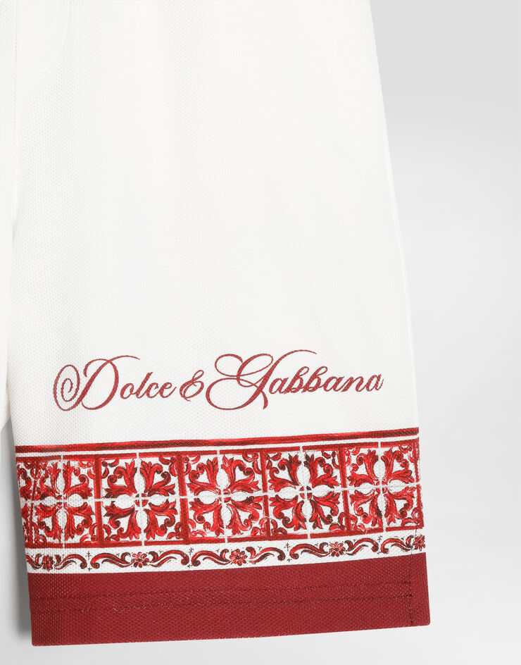 Dolce & Gabbana шорты-бермуды из двойного пике с принтом «майолика» Multicolor L4JQV3II7KW