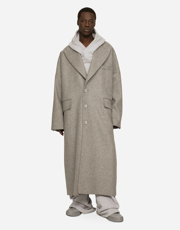 Dolce&Gabbana Deconstructed single-breasted wool coat Grey G041STGH083