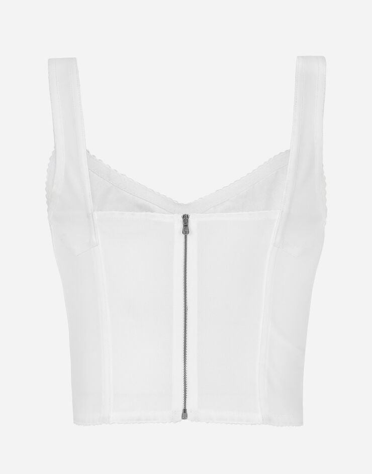 Dolce & Gabbana Corpiño corsetero de encaje y jacquard Blanco F7T19TG9798
