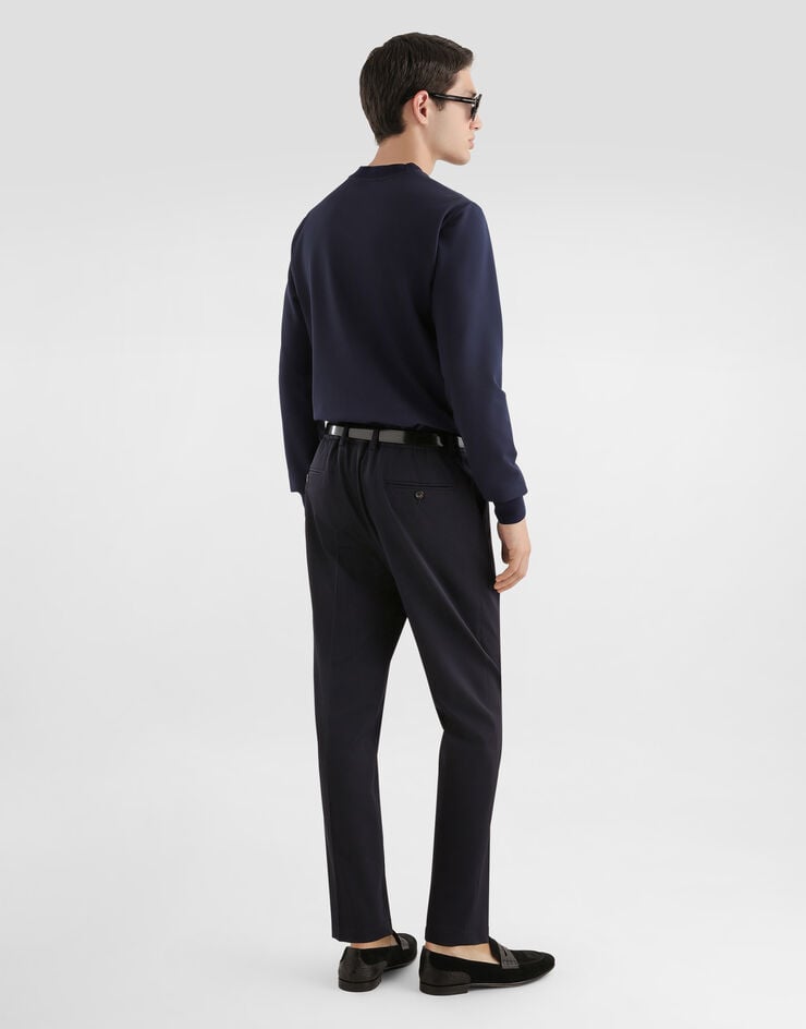 Dolce & Gabbana Technical piqué t-shirt Blue G8SW5ZHU7WZ