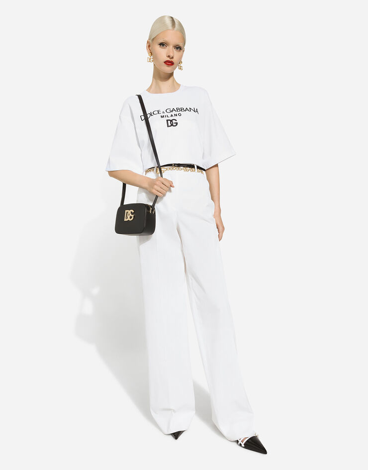 Dolce & Gabbana Flared cotton gabardine pants White FTC0VTFUFJR